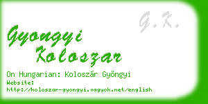 gyongyi koloszar business card