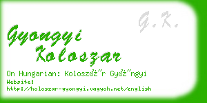 gyongyi koloszar business card